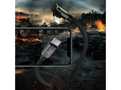 MVP Elbow úhlový kabel s boční zástrčkou USB Typ C Power Delivery / Lightning 1m 18W 3.5A červený (CATLMVP-A09)