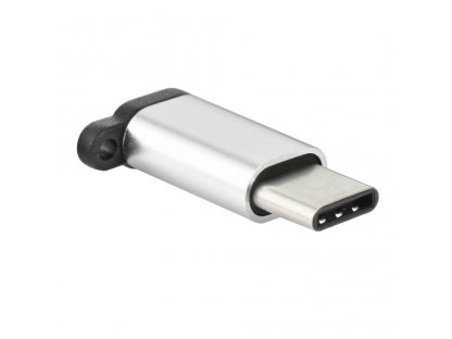 Nabíjecí adaptér Micro USB - USB typu C [PA-30] přívěšek stříbrný