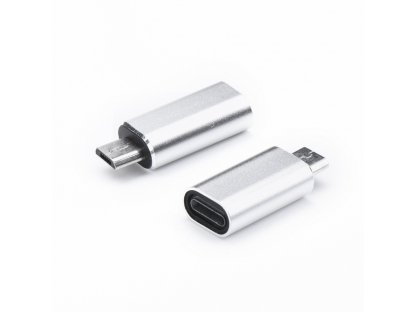 Nabíjecí adaptér pro iPhone Lightning 8-pin - Micro USB stříbrný
