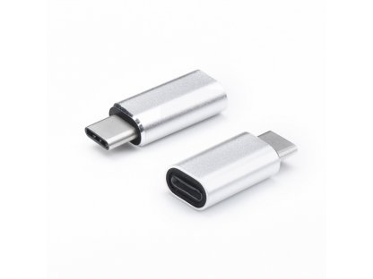 Nabíjecí adaptér pro iPhone Lightning 8-pin - typ C stříbrný