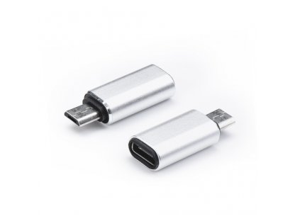 Nabíjecí adaptér typu C - Micro USB stříbrný