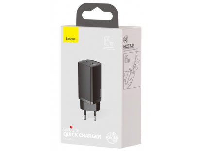 Nabíječka Lite Quick  2xUSB-C 65W černá CCGAN2L-E01 GaN2