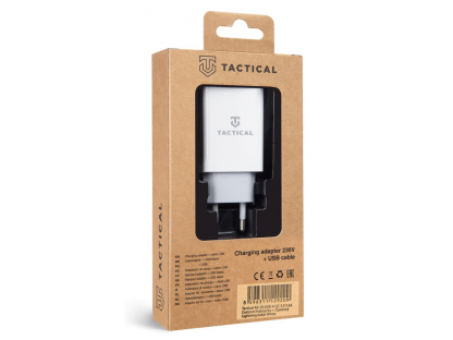 Nabíječka Tactical USB-A QC 3.0/2,5A + Lightning kabel - bílá