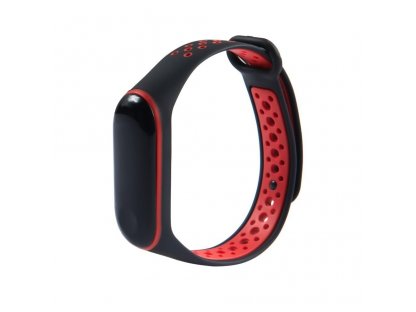 Náhradní silikonový pásek pro Xiaomi Mi Band 4 / Mi Band 3 Dots černo-červený