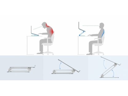 Nastavitelný stojan na notebook ProDesk stříbrný