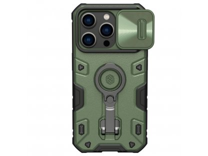 Nillkin CamShield Armor Pro Magnetické pouzdro s krytem fotoaparátu pro iPhone 14 Pro - tmavě zelené