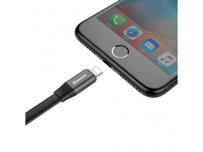 Nimble plochý kabel USB / Lightning s úchytem 2A 0,23M černý (CATMBJ-01)