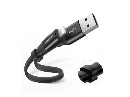 Nimble plochý kabel USB / Lightning s úchytem 2A 0,23M černý (CATMBJ-01)