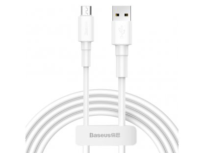 odolný kabel USB / micro USB 2.4A 1m bílý(CAMSW-02)