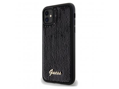 Pouzdro GUESS Sequin Script Metal pro iPhone 11 - černé