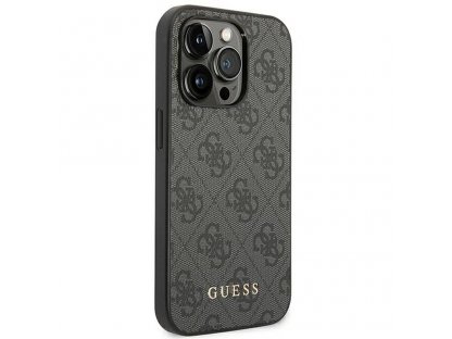 Originální pouzdro GUESS 4G Gold Logo pro iPhone 14 PRO - šedé