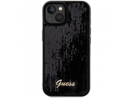 Pouzdro GUESS Sequin Script Metal pro iPhone 14 - černé