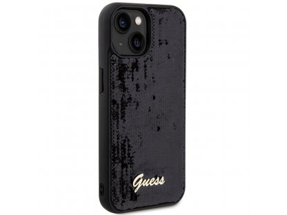 Pouzdro GUESS Sequin Script Metal pro iPhone 14 - černé