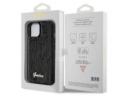 Pouzdro GUESS Sequin Script Metal pro iPhone 14 - černé