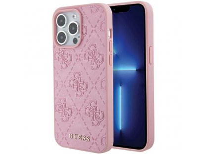 Original faceplate case GUESS GUHCP15LP4EPMP for iPhone 15 PRO (Quilted 4G Classic / pink)