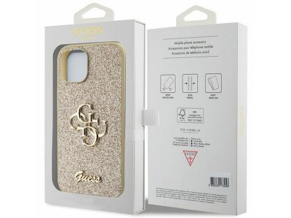 Original faceplate case GUESS GUHCP15MHG4SGD for iPhone 15 PLUS (Fixed Glitter Big 4G / gold)