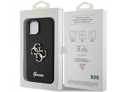 Original faceplate case GUESS GUHCP15MHG4SGK for iPhone 15 PLUS (Fixed Glitter Big 4G / black)