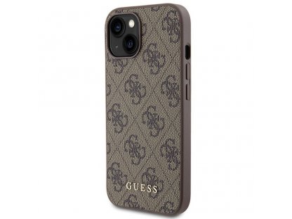 Originální pouzdro GUESS  pro iPhone 15 (4G Metal Logo / hnědá)