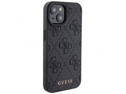 Originální pouzdro GUESS pro iPhone 15 (Quilted 4G Classic / černé)