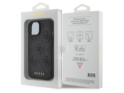 Originální pouzdro GUESS pro iPhone 15 (Quilted 4G Classic / černé)