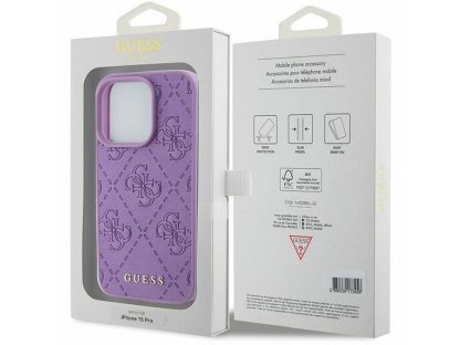 Original faceplate case GUESS GUHCP15XP4EPMU for iPhone 15 PRO MAX (Quilted 4G Classic / light purple)