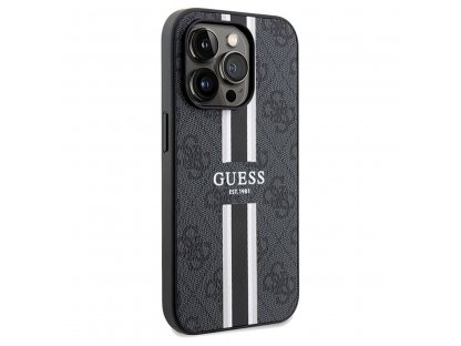 Originální pouzdro GUESS kompatibilní s Magsafe 4G Printed Stripes pro iPhone 15 Pro - černé