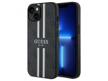 Pouzdro GUESS kompatibilní s Magsafe 4G Printed Stripes pro iPhone 15 - černé