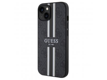 Pouzdro GUESS kompatibilní s Magsafe 4G Printed Stripes pro iPhone 15 - černé