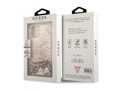 Pouzdro GUESS Liquide Glitter Charms pro iPhone 11 - zlaté