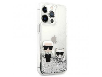 Original faceplate case KARL LAGERFELD KLHCP13LGKCS for iPhone 13 PRO (Liquid Glitter K&C / silver)