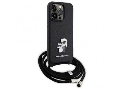 Original faceplate case KARL LAGERFELD KLHCP13LSAKCPSK for iPhone 13 Pro (Saffiano KC Metal PIN Crossbody / black)