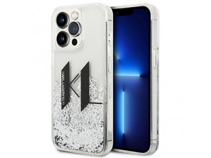 Original faceplate case KARL LAGERFELD KLHCP14LLBKLCS for iPhone 14 PRO (Liguid Glitter Big KL Logo / silver)