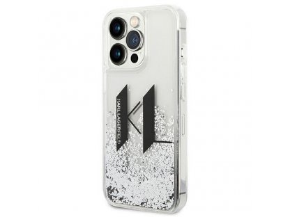 Original faceplate case KARL LAGERFELD KLHCP14LLBKLCS for iPhone 14 PRO (Liguid Glitter Big KL Logo / silver)