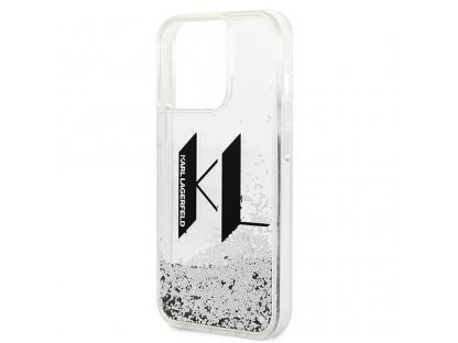 Original faceplate case KARL LAGERFELD KLHCP14LLBKLCS for iPhone 14 PRO (Liguid Glitter Big KL Logo / silver)