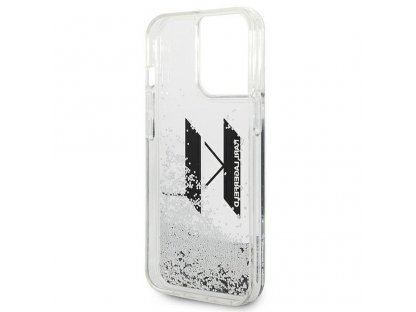 Original faceplate case KARL LAGERFELD KLHCP14LLBKLCS for iPhone 14 PRO (Liguid Glitter Big KL Logo / silver)