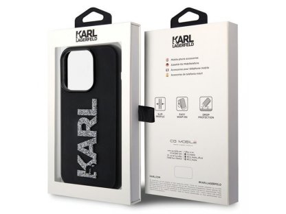 Original faceplate case KARL LAGERFELD KLHCP15L3DMBKCK for iPhone 15 PRO (3D Logo Glitter  / black)