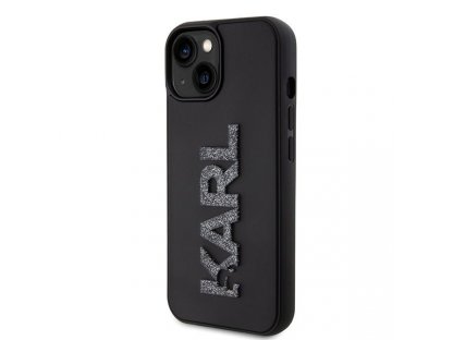 Original faceplate case KARL LAGERFELD KLHCP15M3DMBKCK for iPhone 15 PLUS (3D Logo Glitter  / black)