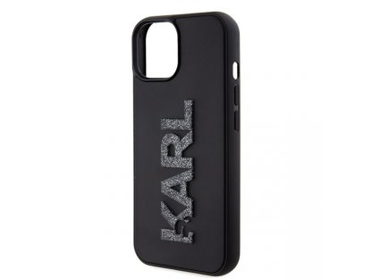 Original faceplate case KARL LAGERFELD KLHCP15M3DMBKCK for iPhone 15 PLUS (3D Logo Glitter  / black)