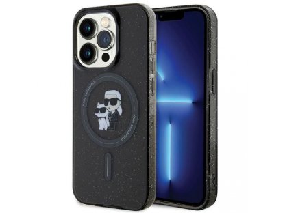 Original faceplate case KARL LAGERFELD KLHMP15LHGKCNOK for iPhone 15 PRO (Glitter + MAG / black)