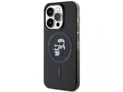 Original faceplate case KARL LAGERFELD KLHMP15LHGKCNOK for iPhone 15 PRO (Glitter + MAG / black)