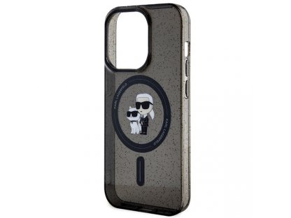 Original faceplate case KARL LAGERFELD KLHMP15LHGKCNOK for iPhone 15 PRO (Glitter + MAG / black)