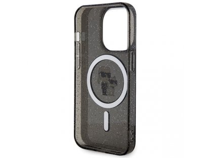 Original faceplate case KARL LAGERFELD KLHMP15LHGKCNOK for iPhone 15 PRO (Glitter + MAG / black)