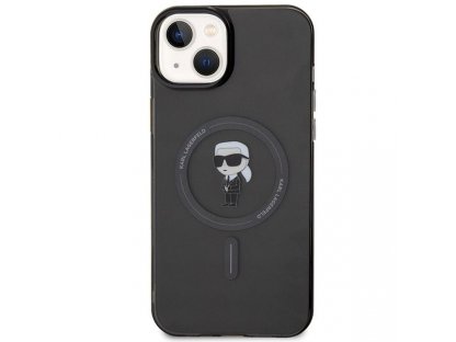 Original faceplate case KARL LAGERFELD KLHMP15MHFCKNOK for iPhone 15 PLUS (Ikonik + MAG / black)