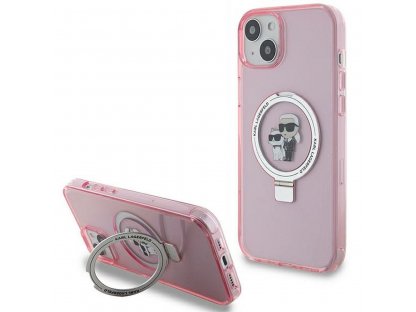 Pouzdro KARL LAGERFELD kompatibilní s Magsafe pro iPhone 15 Plus - růžové