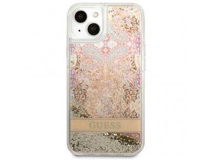 Originální pevné pouzdro GUHCP13SLFLSD pro iPhone 13 MINI (Glitter Flower / Gold)