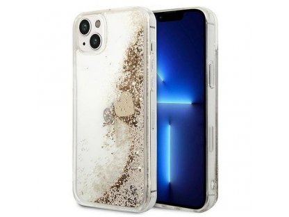 Originální zadní kryt pro iPhone 14 (Liquide Glitter Charms / zlatý)