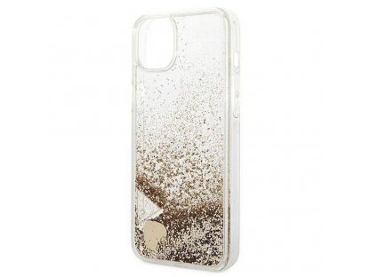 Originální zadní kryt pro iPhone 14 (Liquide Glitter Charms / zlatý)