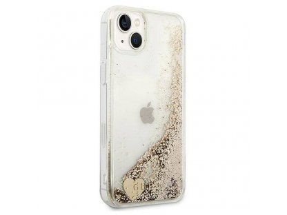 Originální zadní kryt pro iPhone 14 (Liquide Glitter Charms / zlatý)