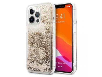 Originální zadní kryt pro iPhone 14 Pro 6,1" zlatý Glitter Charms