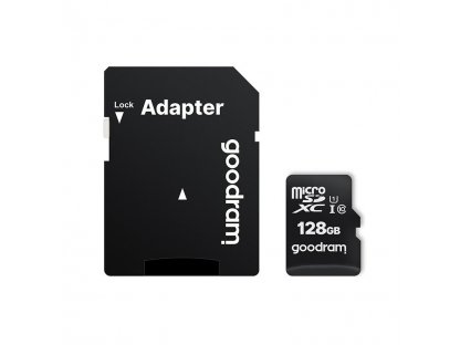 Paměťová karta Goodram Microcard 128 GB micro SD XC UHS-I class 10, SD adaptér (M1AA-01280R12)